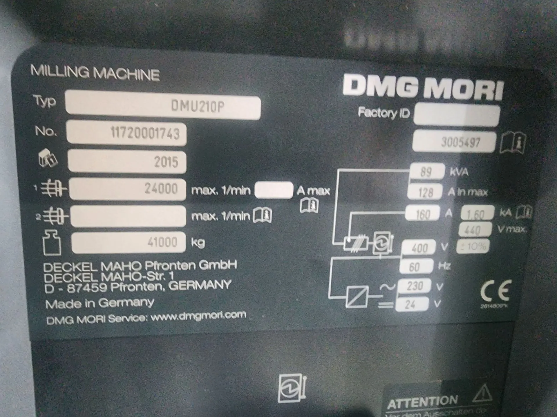 2015 DMG Mori DMU-210P
